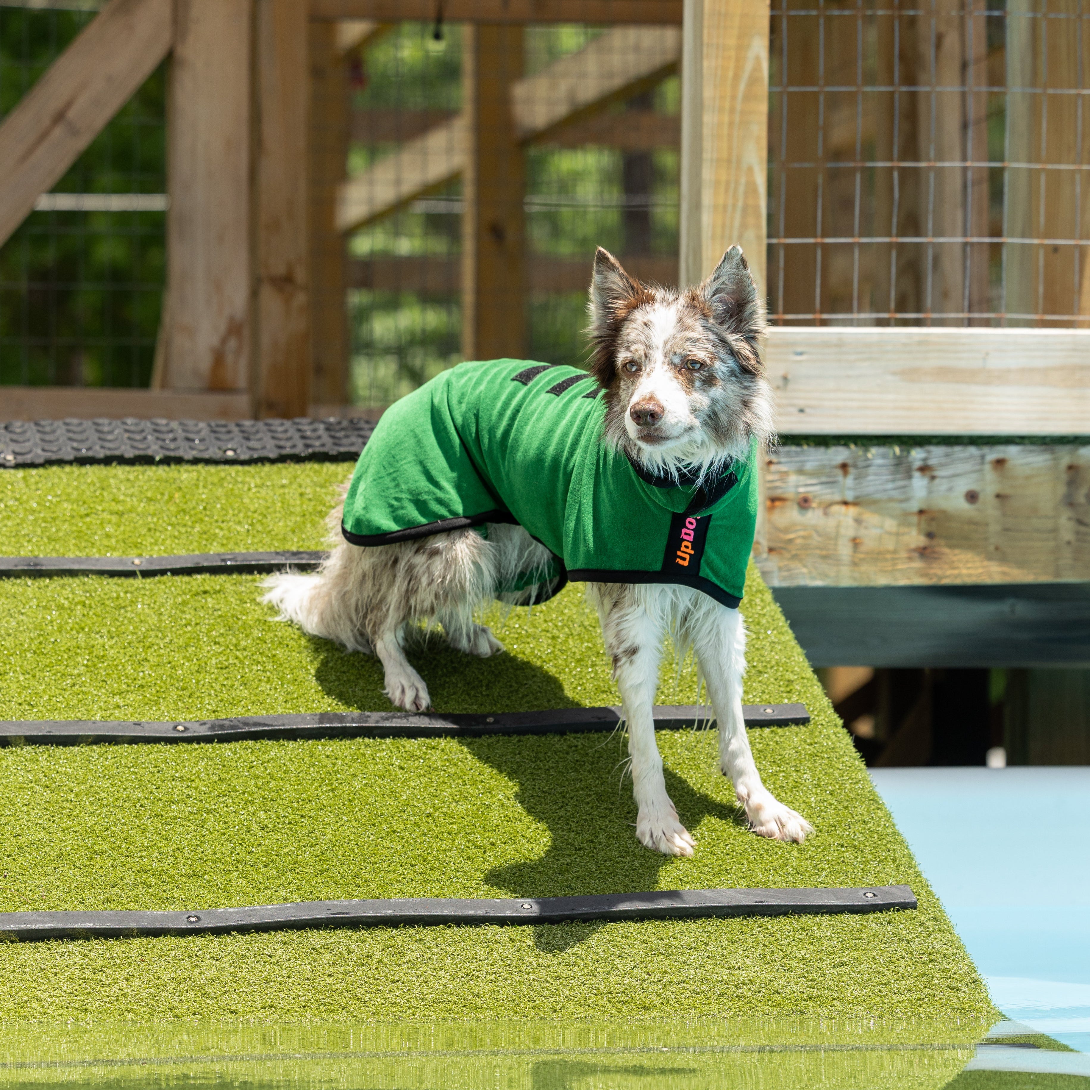 Grass Green drying coat shown in size 45